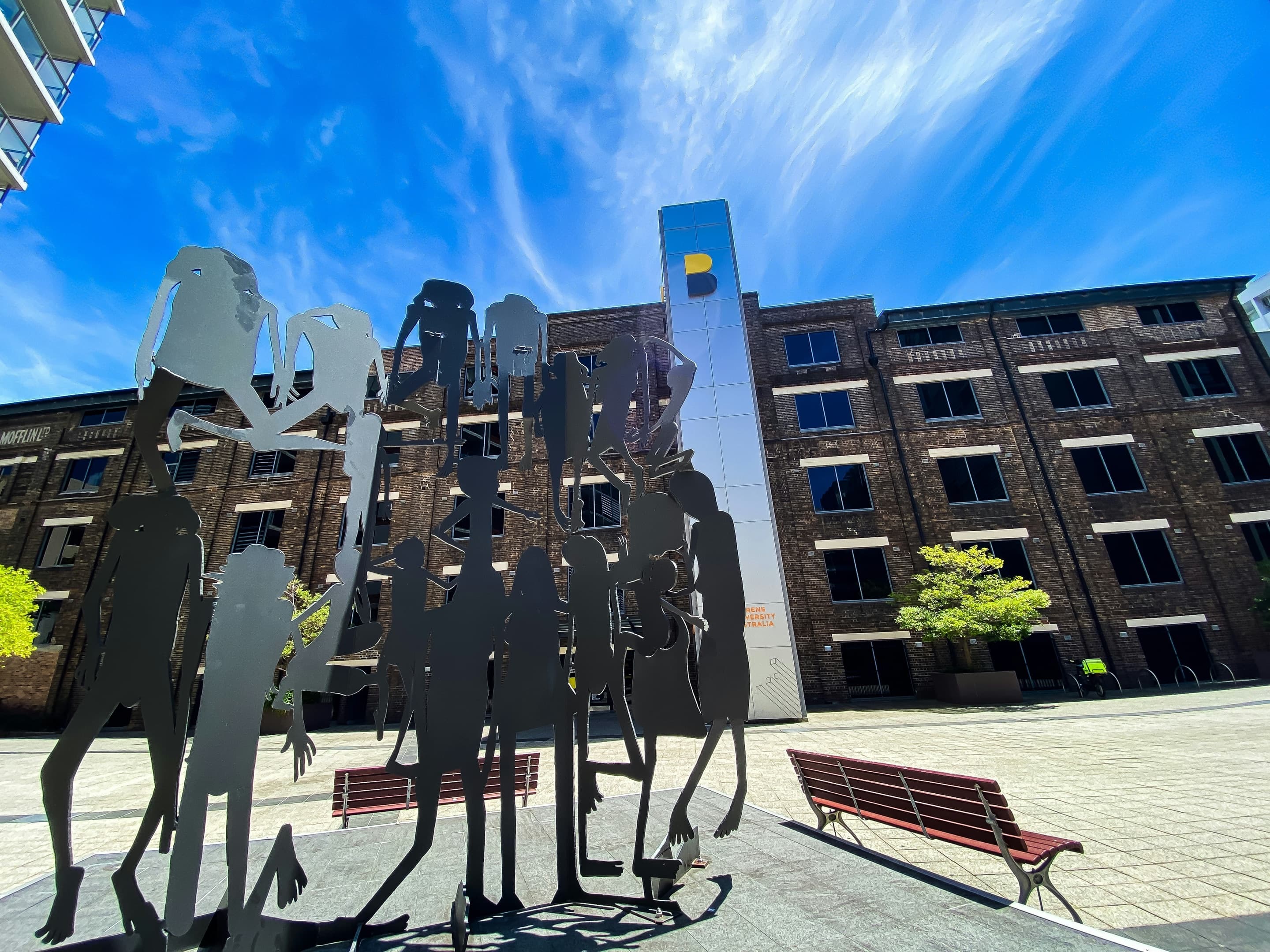 University plaza and public sculpture